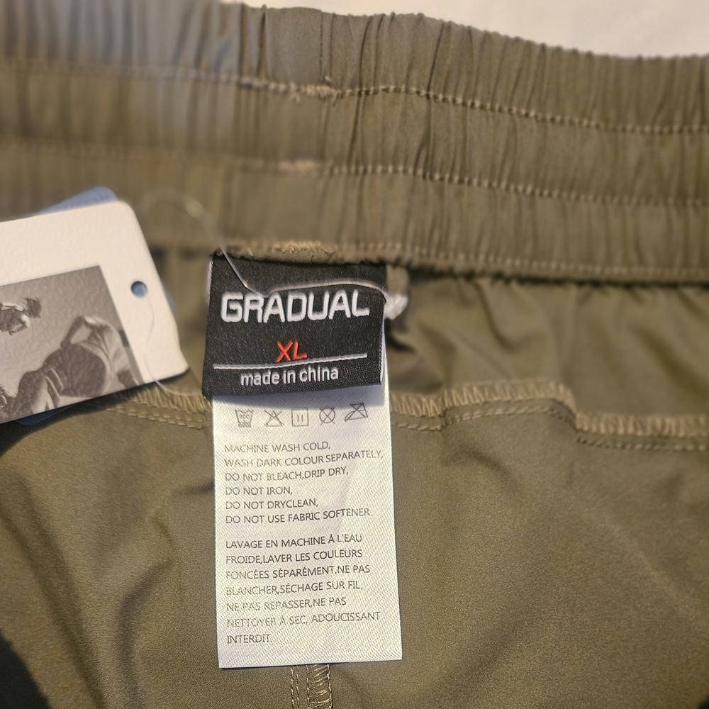 Gradual Olive Green Drawstring Mens Shorts Xl - Picture 3 of 7